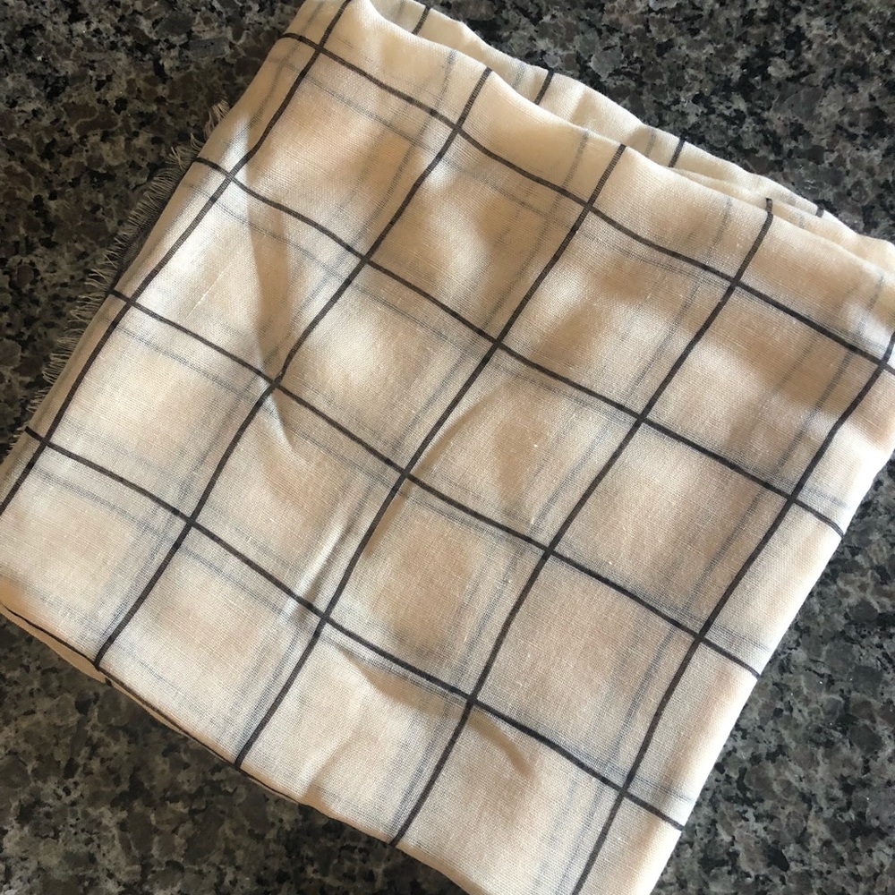 Rachel Pally Tan & Black Plaid Scarf